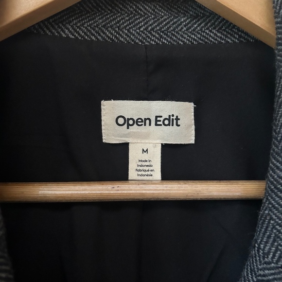 Open Edit Cropped Blazer Herringbone Blazer size M Nordstrom LIKE NEW - Picture 7 of 7